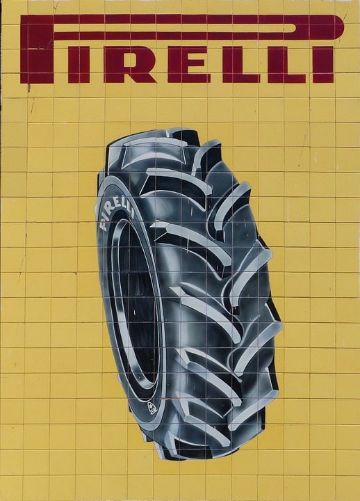 Mural, Tiles, Vintage, Pirelli, Advertising, Poster