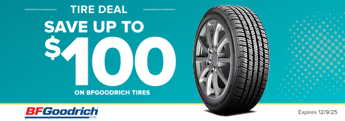 BFGoodrich 4 Tire up to $100 Mail In Rebate 11-06-2025 through 12-09-2025